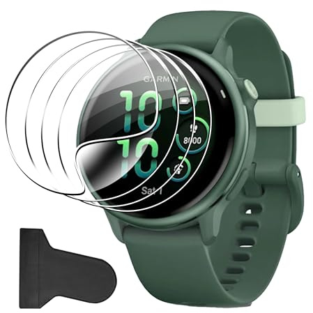 zZjoOoj Lot de 5 films de protection d'écran pour Garmin Vivoactive 6/Garmin Vivoactive 5, bords incurvés, anti-rayures, film de protection d'écran HD avec protection d'écran en TPU souple