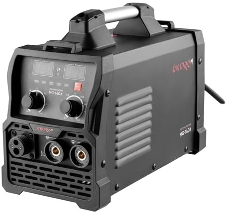 Dnipro-M Soldadora Semiautomática 4000W-140A-230V. MIG/MMA/TIG Lift, Alambre 0.6–0.8 mm, Flux/Gas, Hot Start, Anti-Stick, Compacta y Portátil 4.7 kg. MG-14DX