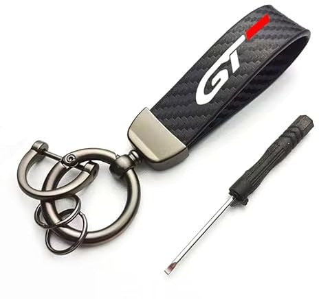 R-timer 1 Pièce Porte-clés Voiture pour Peugeot 208 e208 GT GT Line 2020-2023 2021 2022, Lanière en Daim Sportif, Anneau en Zinc Robuste et Durable,A