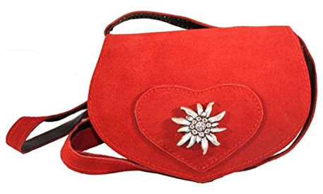 Kabe Damen Trachtentasche Velour; Farbe: rot