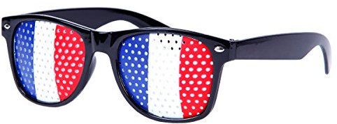 Alsino WM Lochbrille Pinehole Fanbrille Fussball Brille Länderbrille Gitterbrille Rasterbrille, wählen:V-1151 Frankreich