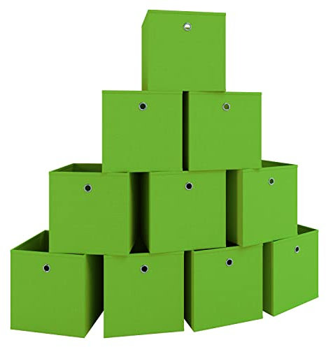 VCM 10er Set Faltbox | Klappbox Stoff Kiste | Faltschachtel | Maße ca. H. 28 x B. 27 x T. 27 cm | Regalbox - Boxas