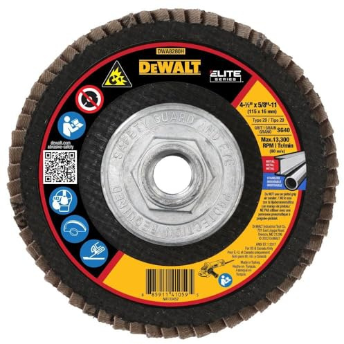 DEWALT DWA8280H 40G T29 XP Ceramic Flap Disc, 4-1/2 x 5/8