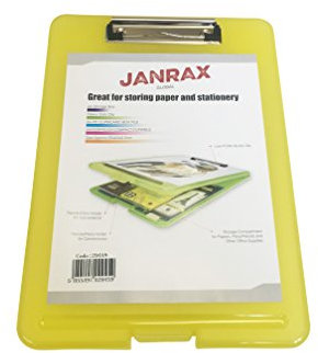 Janrax A4 Yellow Clipboard Box File - Storage Filing Case