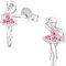 JAYARE Kinder Ohrringe Mädchen Ballerina Ohrstecker Silber 925 Sterling Ballett-Tänzerin Stecker rosa pink