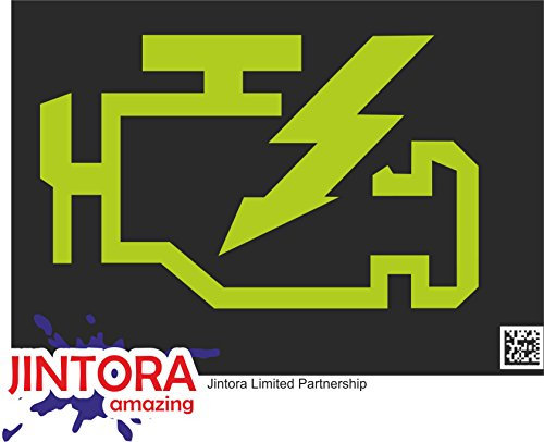 JINTORA - Autoaufkleber Tuning - Auto Aufkleber - Check Engine Light - 180x99 mm - Auto Sticker Bus Fenster Heckscheibe Camper wetterfest Outdoor Sticker Auto Deko LKW Tuning - gelb grün