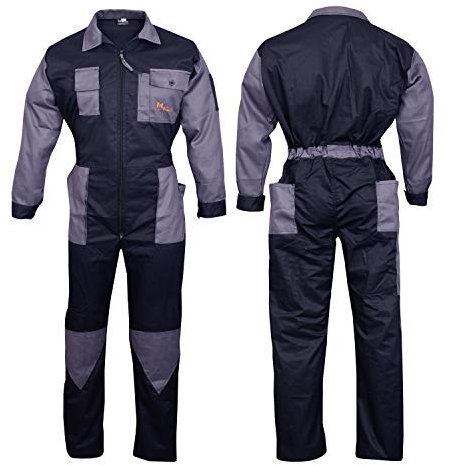 NORMAN Black Men's Coveralls Boiler Suit Overalls for Warehouse Garages Workers Mechanics (M)