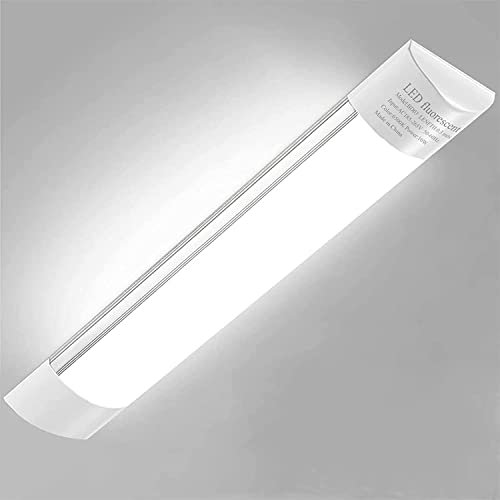 Sararoom Lampara LED de Techo 60 cm, Pantalla LED Tubo Integrado 20W 2400LM Fluorescente Led Garaje, Blanco Frio 6000K Barra LED, Ángulo de haz de 130° Regleta Luminaria Para Cocina,Banco de Trabajo