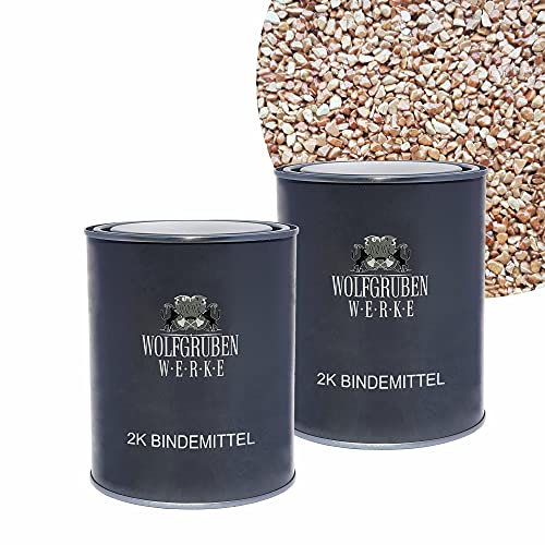 WO-WE Steinteppich SET 25kg Naturstein Marmorkies + 1,5kg Epoxidharz Bindemittel | Terracotta 4-8mm