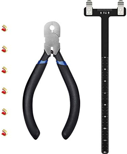 Zonon Bogen-Sehnen Nockpunktzange mit Sehnen-Nock-Set, T-förmiger Bogenwinkel-Messstab, Nock-Befestigungszange, Recurve Turning Kit Bogenschießen (Dunkelblau)