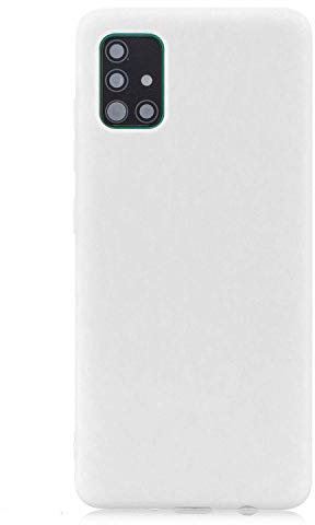 cuzz Coque Samsung Galaxy A51+{1 Pièces Protège Écran en Verre Trempé}Couleur Unie Premium Flexible Souple Silicone TPU Etui Mince Ultra-Lumière Anti-dérapante {Blanc}