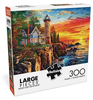 Buffalo Games - Rocky Cliff Lighthouse - 300 Large Piece Jigsaw Puzzle