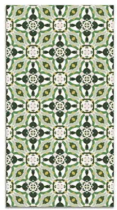 Panorama Alfombra Vinílica Cocina Baño - Varios Tamaños - (Baldosín Oriental Caleidoscopio Verde 40x80 cm)
