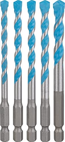 Bosch 5x EXPERT HEX-9 Multi Construction Drill Bit Set (for Concrete, Soft tiles, Ø 5.5-8 mm, Professional Accessory Impact Drill/Driver, Rotary Drill/Drivers)
