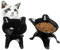 2 Piezas Cuenco de Gato Negro, Cuenco de Plástico para Gatos, Cuenco de Gato, Cuenco para Gatos con Soporte Elevado, para Gatos Perros (Negro)