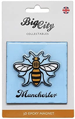 Big City 3D Epoxy Fridge Magnet Manchester Bee Liverpool Birmingham Newcastle Skyline Liver Bird (Bee Mosaic 3D Epoxy)