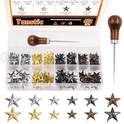 Tanstic 401 pz stella fai da te in pelle rivetti stella a forma di stella borchie metallo artiglio perline chiodo punk rivetti