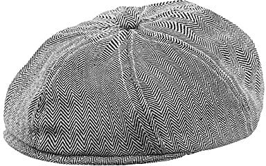 mintgreen Schiebermütze Kinder, Baby Jungen Fischgrät Tweed Schirmmütze Barett Newsboy Cap, Dunkelgrau, 4-5 Jahre