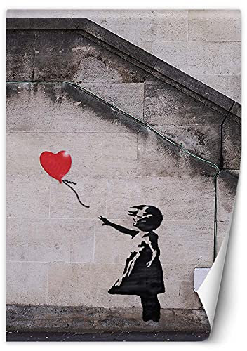 Feeby Fototapete XXL Straßenkunst Banksy 200x280 cm Grau Vliestapete Moderne Design Wandtapete Küche Flur Wohnzimmer Büro Badezimmer Kinderzimmer There Is Always Hope