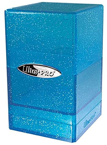 Ultra PRO - Satin Tower 100+ Card Deck Box (Glitter Blue) - Protect Your Gaming Cards, Sports Cards or Collectible Cards In Ultra Pro's Stylish Glitter Deck Box, Perfect for Safe Traveling
