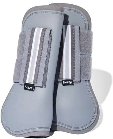 HORZE Pferde Gamaschen Adepto, 2er Set, Grau, XF
