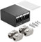 deleyCON Patch Panel 4 Porte Set Sezionatore 1RU + 4 Moduli Keystone Jack RJ45 STP CAT6a Compatibile con Cavo di Installazione CAT5 CAT6 CAT6a CAT7 Cavo di Rete Ethernet LAN DSL - Nero