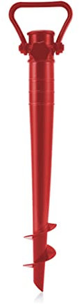 Gesar Trivella per Ombrellone da Spiaggia - Picchetto per ombrellone - Base ombrellone da Spiaggia - Accessori Spiaggia - Puntale ombrellone - Picchetti ombrellone Spiaggia - (Rosso)