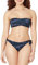 Emporio Armani Women's Logomania Band and Bow Brazilian Bikini Set, Marine/White, L
