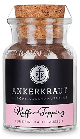 Ankerkraut Kaffee-Topping Gewürz Zubereitung, 85g im Korkenglas, Veredelung von Heißgetränken wie Cappuccino, Latte Macchiato, Chai Tee & auch Desserts