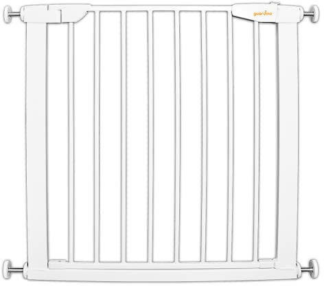 Guardino Türschutzgitter erweiterbar bis 109 cm - Treppenschutzgitter ohne Bohren, 75-81 cm, Weiß