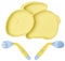 Vicloon Assiette Ventouse pour Bébé, Assiettes Silicone pour Tout-petits l'auto-alimentation avec 3 Compartiment, Sans BPA, Passe Au Lave-vaisselle Et Au Micro-ondes (jaune)