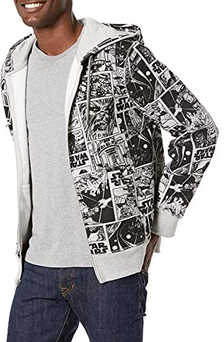 Amazon Essentials Disney | Marvel | Star Wars Felpe con cappuccio in pile con cerniera intera (disponibile nelle taglie Big & Tall) Uomo, Fumetto Star Wars, 4XL Plus Tall
