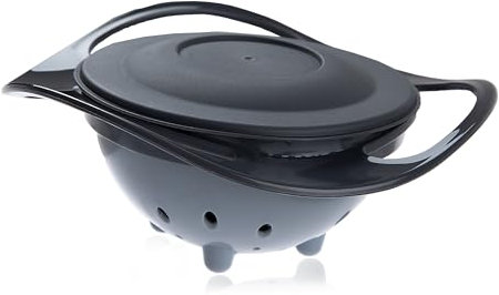 Babyjem Baby Schüssel Verschüttungsfreie Baby Bowl Baby Schalen Babynahrungsschüssel Fütterung Schüssel 360 ° Drehen Schüssel BPA frei, Grau