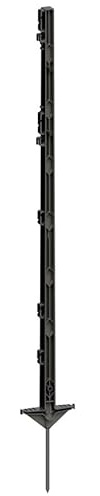 Kerbl Kunststoffpfahl Expert (Farbe anthrazit, mit Doppeltritt, Gesamthöhe 105 cm, 5er Bund, mit Bodennagel, aus verzinktem Metall, Weidezubehör) 443422-RE