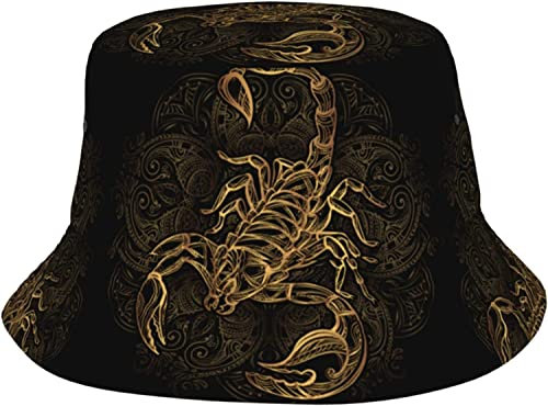 AOOEDM Bucket Hat Scorpion Zodiac Arachnid Astrological Sun Hat Cool Cap Fisherman Hat