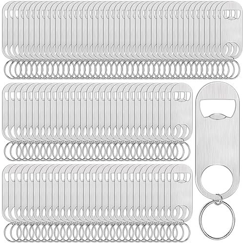 Therwen Flacher Flaschenöffner aus Edelstahl, silberfarben, mit Schlüsselanhänger, 8,9 x 3,3 cm, Flaschenöffner, Schlüsselanhänger für Männer und Frauen, Barkeeper, Küche, Bar, Restaurant, Werkzeug,