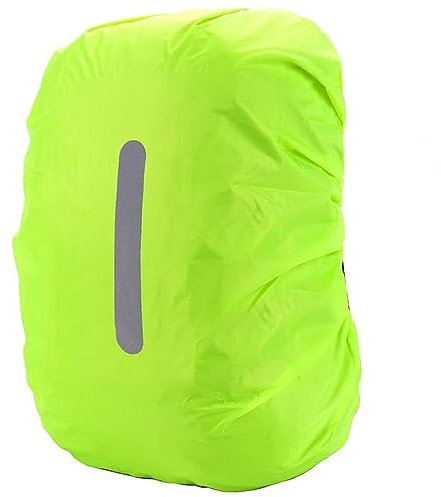 PINEPAN Housse de Pluie pour Sac à Dos, imperméable et Coupe-Vent, Bandes réfléchissantes, Protection pour Sac à Dos, Housse de sécurité Fluo, Couverture réfléchissante, Vert 45L