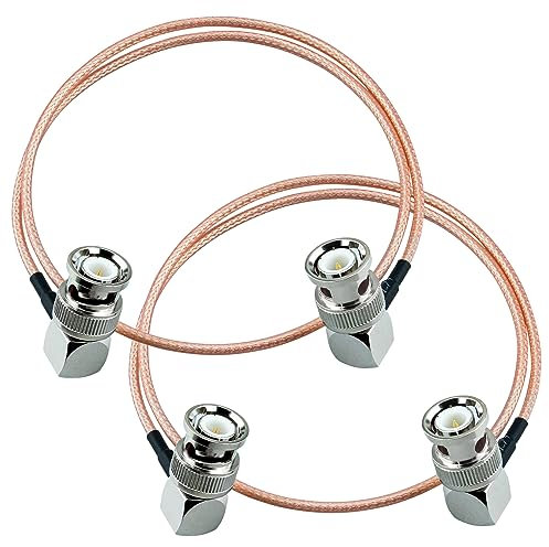urcianow 2 Stück 50cm Cables RG316 BNC Kabel Stecker auf Stecker 90 Grad Rechter Winkel 50 Ohm für Antenne WiFi Jumper HD SDI Video