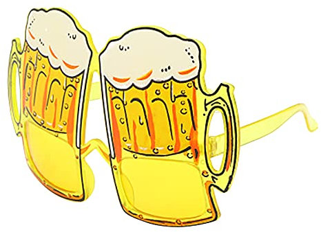 Oktoberfest Brille Plastik Bier Brille Lustige Bierkrug Lustige Partybrillen für Party Deko Zubehör Sonnenbrille Gläser Kostüm Gläser Oktoberfest Cosplay Party Gastgeschenk (A, One Size)
