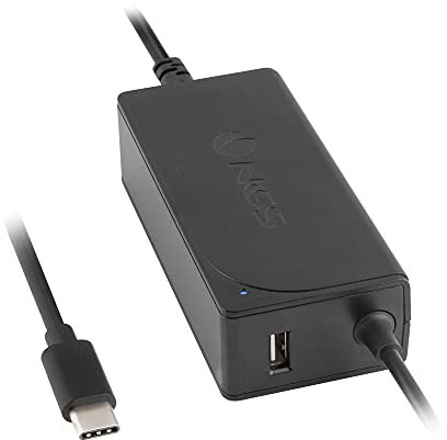 NGS W-65W Type C - Cargador Universal USB-C, Carga Rápida, Diseño Duradero, Compacto, Ideal para Viajar, Potencia 65W, Salida USB 2A, Negro