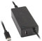NGS W-65W Type C - Cargador Universal USB-C, Carga Rápida, Diseño Duradero, Compacto, Ideal para Viajar, Potencia 65W, Salida USB 2A, Negro