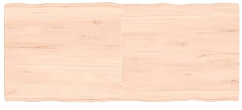 vidaXL Tischplatte, Holzplatte für Tisch Esstisch Couchtisch, Massivholzplatte Handgefertigt mit Baumkante, Ersatztischplatte Scharnierdesign, 140x60x(2-4) cm Massivholz Unbehandelt