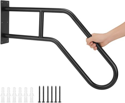 Heavy-Duty Non-Slip Handrails Handrails for Outdoor Steps Wall Mounted Stair handrail Outdoor 1-3 Steps Applies to Stair Handrail for Children, Senior, Pregnant Women,Disabled