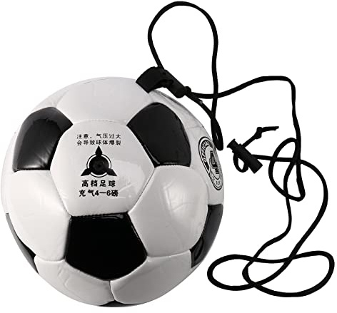 Peowuieu FußBall Training Ball Verstellbarer Elastischer Bungee Training Ball mit FußBall in Seil GrößE 4 für das Training Beim Sport