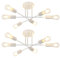 CBJKTX 2ER Deckenlampe Vintage Deckenleuchte Wohnzimmer E27 Retro Schlafzimmerlampe 6 Flammig Kronleuchter Weiß Esstischlampe Industriell Rustikal Stil Beleuchtung (ohne Leuchtmittel)