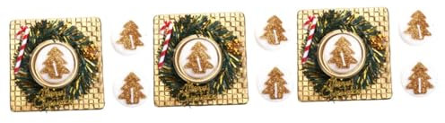 Warmhm 3 Kisten Weihnachtskerzen-Geschenkbox christbaum kerzen tannenbaum kerzen Valentinstagsgeschenk reise dekor Weihnachtsdekorationen Weihnachtssto Weihnachtsgeschenke Duftkerze Zinn