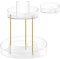 SONGMICS Makeup Organiser Rotating, Extra Top Tray Included, 2-Tier Round Skincare Organiser, Customisable, Large Capacity, Versatile for Vanity Bedroom Kitchen, Transparent JKA027W02
