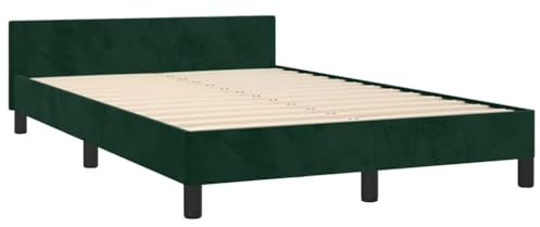 vidaXL Bettgestell ohne Matratze Dunkelgrün 120x190 cm Samt