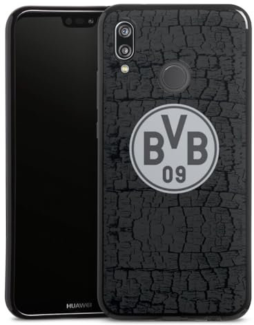 Silikon Hülle kompatibel mit Huawei P20 Lite Case schwarz Handyhülle BVB Borussia Dortmund Trikot