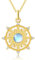 REDSUN Stern Kette 925 Sterling Silber Mondstein Anhänger Halsketten Zirkon Gold Achtzackiger Stern Halskette Mondstein Schmuck für Geschenke Damen Mädchen Kinder